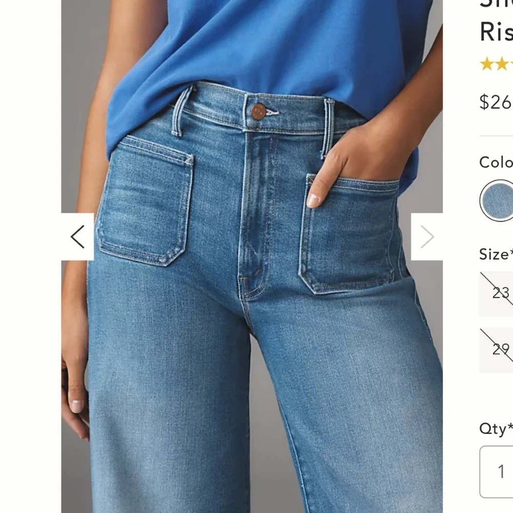 Anthropologie Blue Flare Jeans The Hustler Roller - Picture 4 of 12